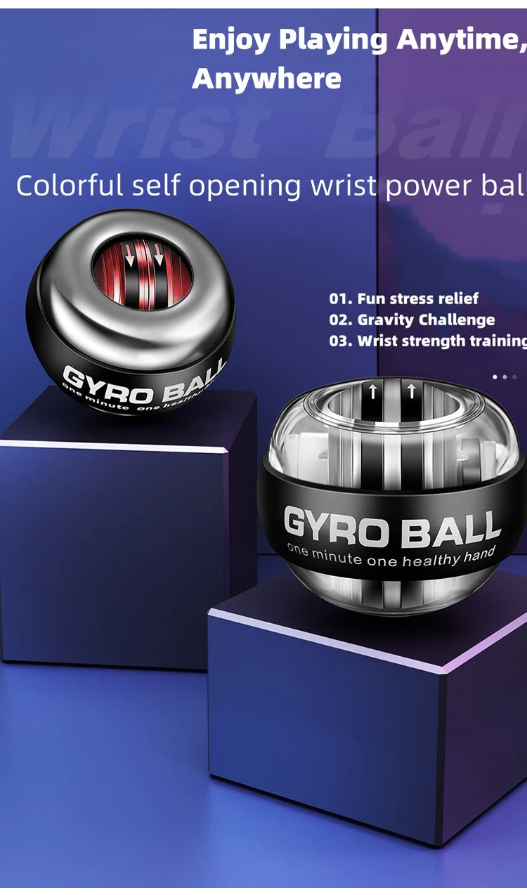 Gyroball Powerball Forearm Exerciser Muscle Fitness Equipment Gyroscope Power Ball Gyro Wrist Booster Trainer Hand Exercise