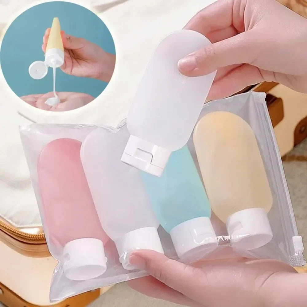 Travel Squeeze Bottles Set - 4 Pack 60ml Refillable Soft Lotion Containers for Shampoo & Toiletries
