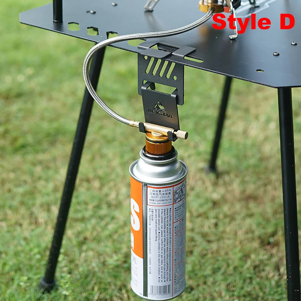 Stainless Steel Gas Canister Hook - Camping Table Stove Tank Hanger Organizer for Outdoor Cooking