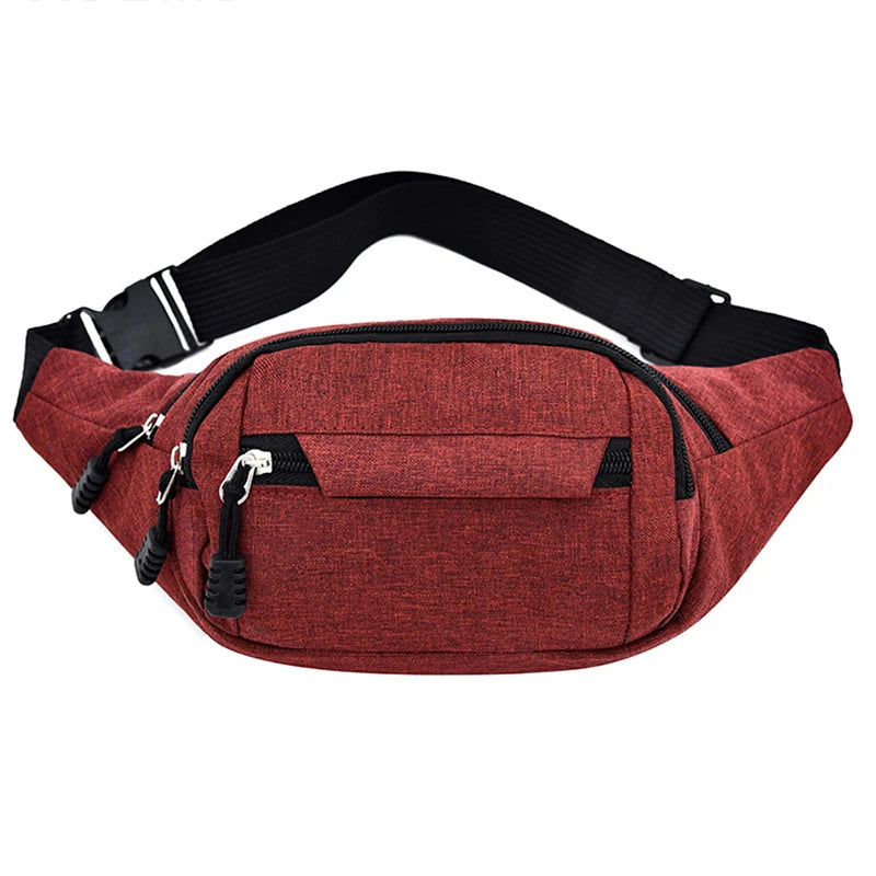 Men's Waterproof Canvas Crossbody Bag - Korean Style Outdoor Sports Waist Pack with Multiple Carry Options