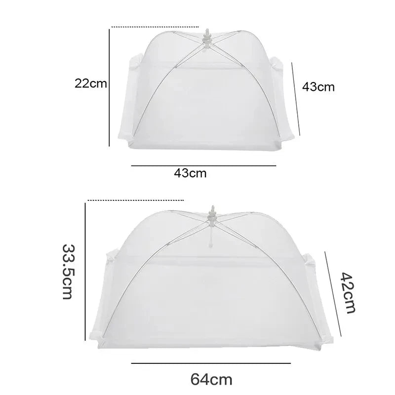 Foldable Mesh Food Covers - Washable Insect Proof Dish Protection for Kitchen Tables (3-Pack)