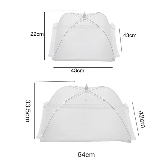 Foldable Mesh Food Covers - Washable Insect Proof Dish Protection for Kitchen Tables (3-Pack)