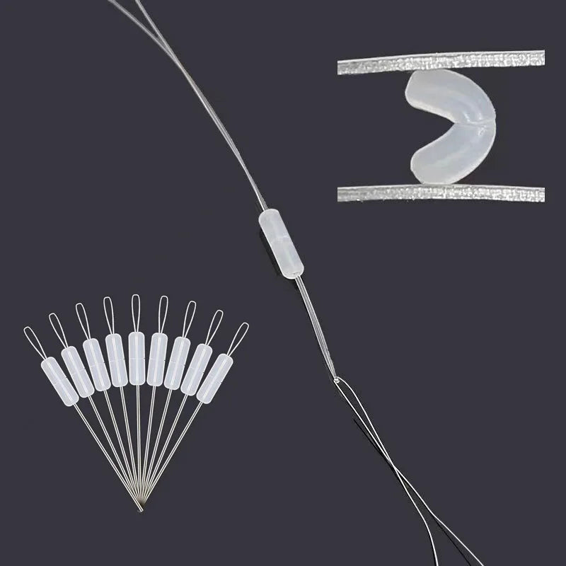 Professional Fishing Float Set - 300pcs Silicone Oval Bobber Stoppers with Anti-Strand Technology