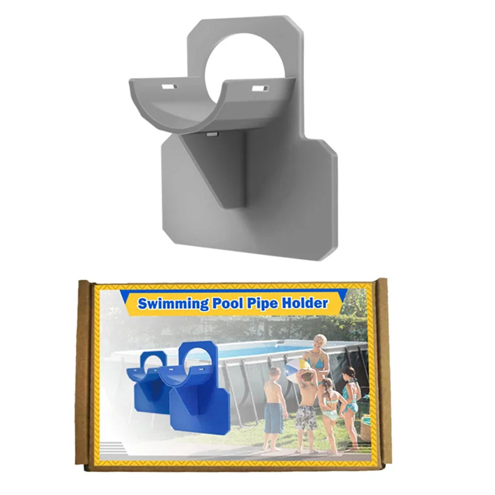 Swimming Pool Hose Support Bracket Set (1-2 Pieces) - Universal Pipe Holder for Intex Above Ground Pools with Tie Clamp Mount - Compatible with 30-38mm Hose Outlets