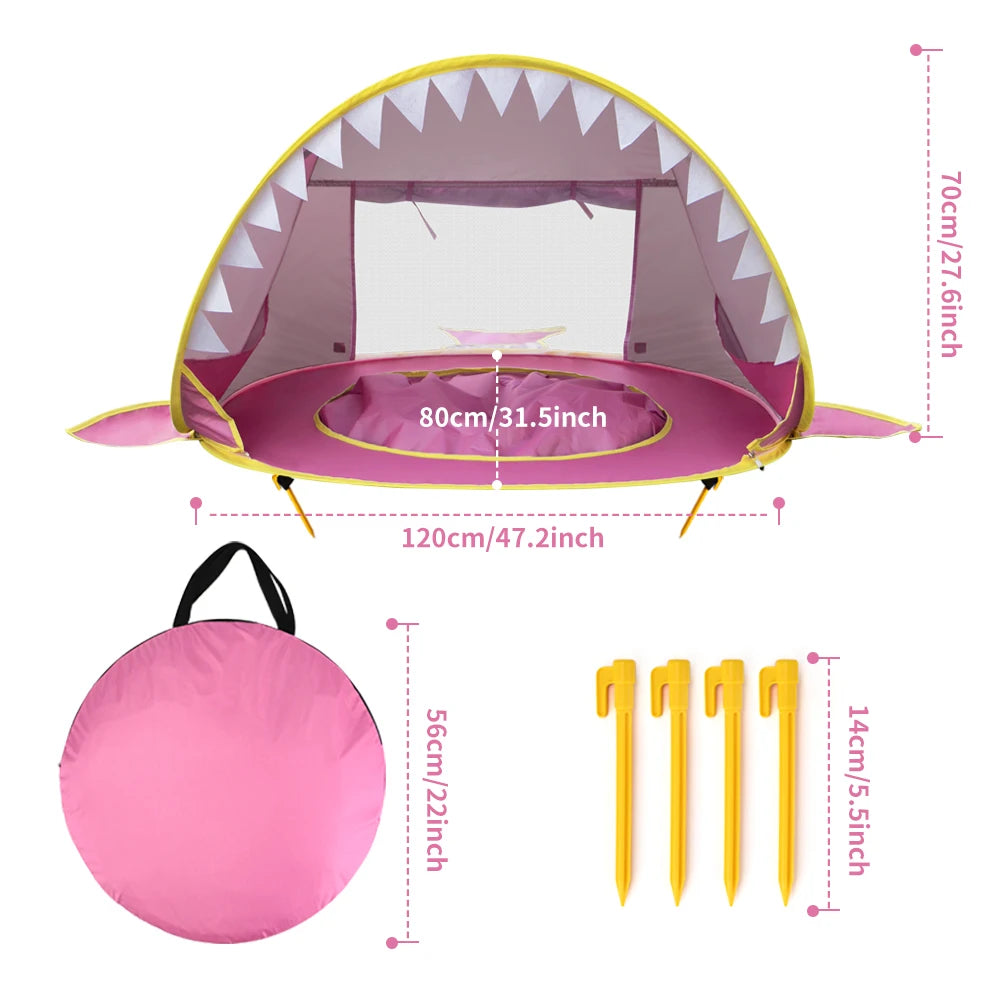 UV Protecting Baby & Kids Pop-Up Beach Tent with Pool - Portable Sun Shelter