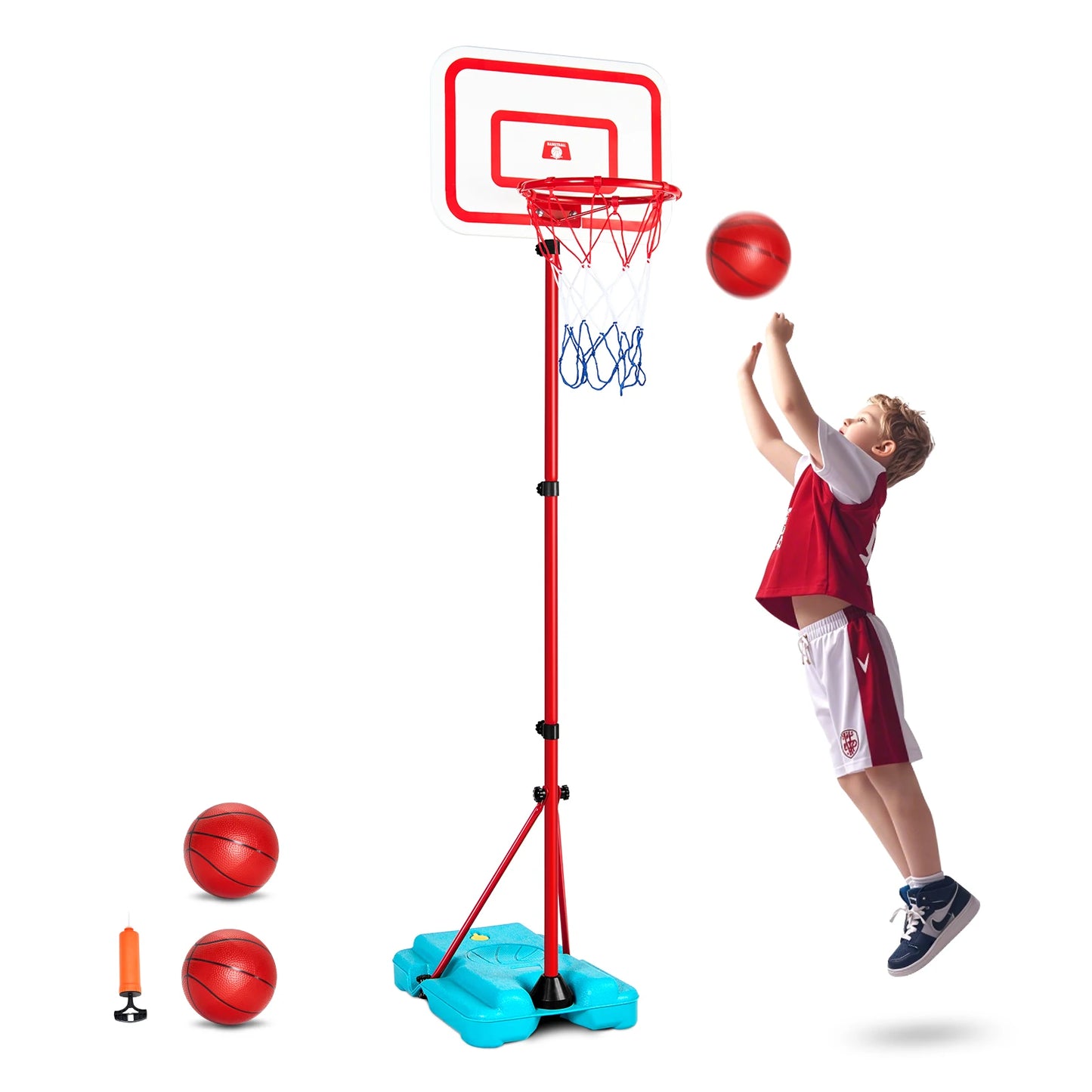 VEVOR Toddler Adjustable Basketball Hoop 104-190CM Rack for Kids Outdoor Indoor Ball Sport Backboard Rim Shoot Children Toys