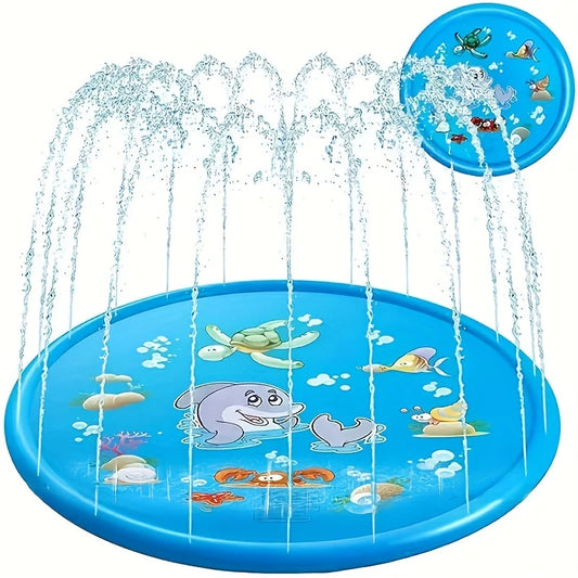 100cm Inflatable Water Sprinkler Play Mat - Beach Swimming Pool Spray Pad for Kids Outdoor Lawn Games