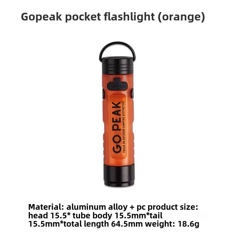 USB Rechargeable LED Mini Flashlight - Gopeak Pocket Keychain Torch with 5050 Chip, Long Endurance for Outdoor Hiking Camping Emergency Trail