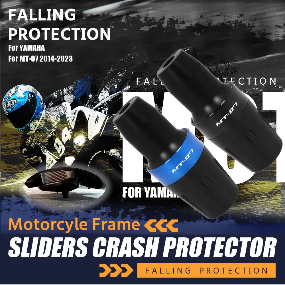 YAMAHA MT-07/FZ-07 Frame Sliders - Crash Protection Pads for MT07 2014-2025, Tracer 700/GT - Motorcycle Falling Protection Accessories