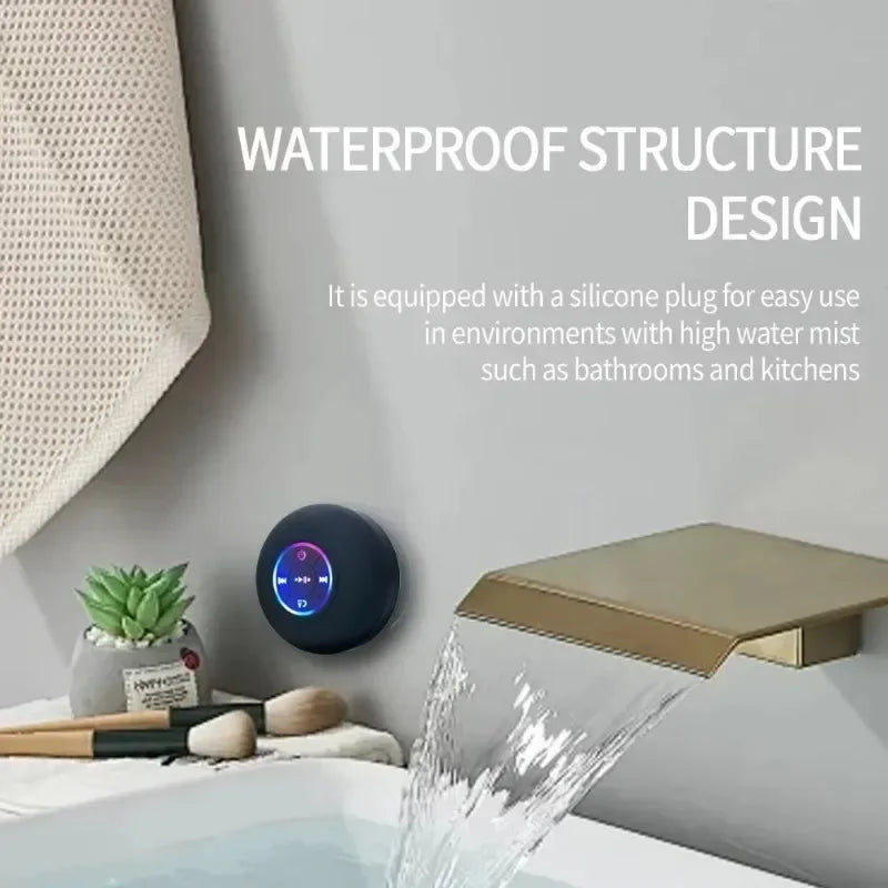 Waterproof Mini Bluetooth Speaker 2025 - Wireless LED Suction Cup Stereo for Bathroom & Outdoor Sports