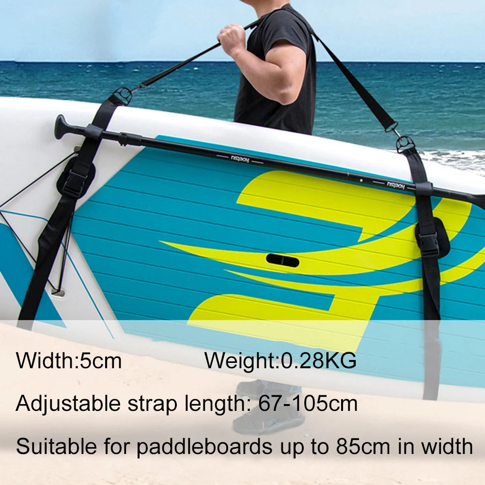 Adjustable Surfboard Shoulder Carry Strap - Stand Up Paddle Board Carrier Sling with Deck Bag
