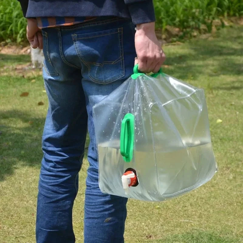 Large Capacity Portable Folding Water Container - Outdoor Camping Kettle & Plastic Bucket Equipment