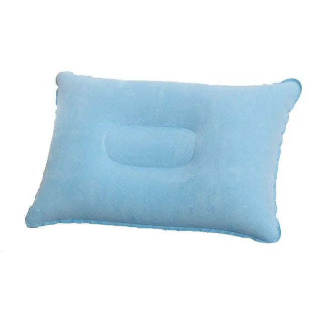 Portable Fold Inflatable Air Pillow - Outdoor Travel Sleeping Camping PVC Neck Stretcher Backrest Plane Comfortable Pillow