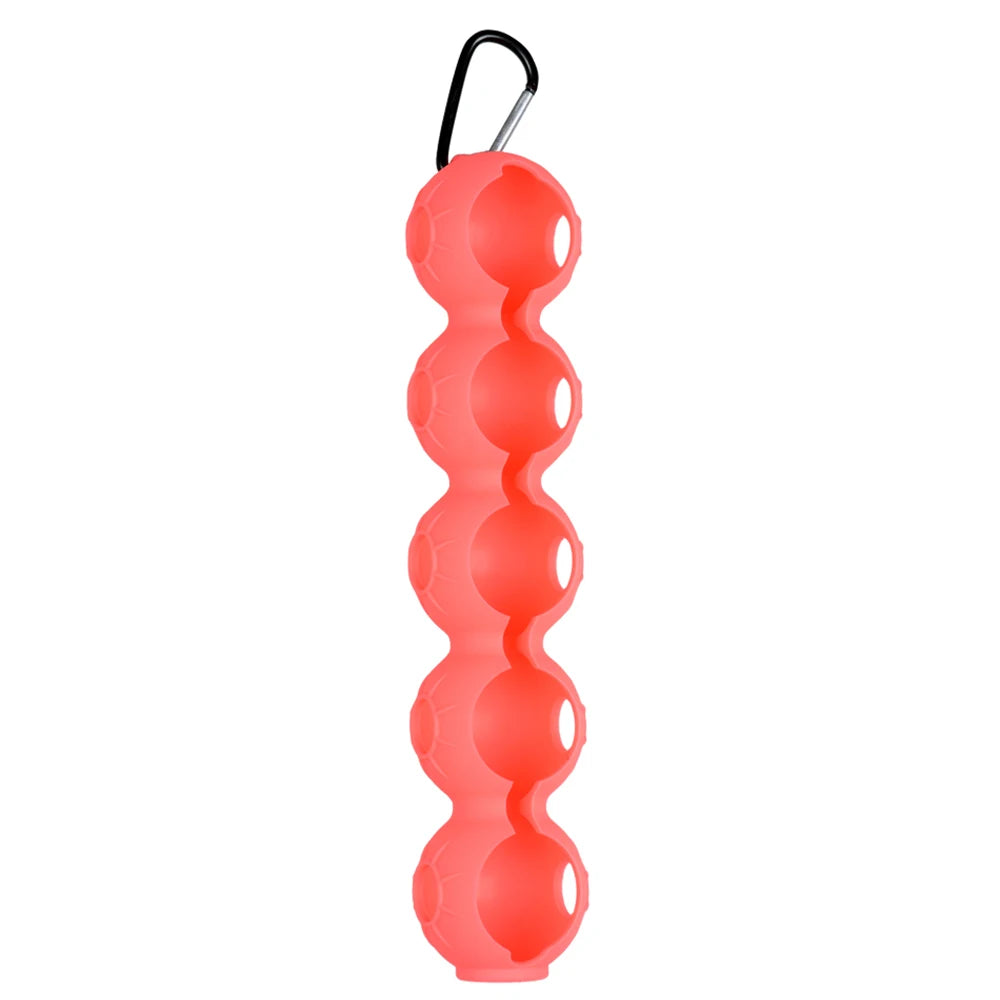 Portable Silicone Golf Ball Pouch - 5-Ball Capacity Carry Case with Hook - Essential Golf Accessories