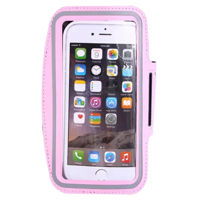 5.5 Inch Sports Phone Armband - Universal Smartphone Holder for Running and Gym (Compatible with Samsung and iPhone)