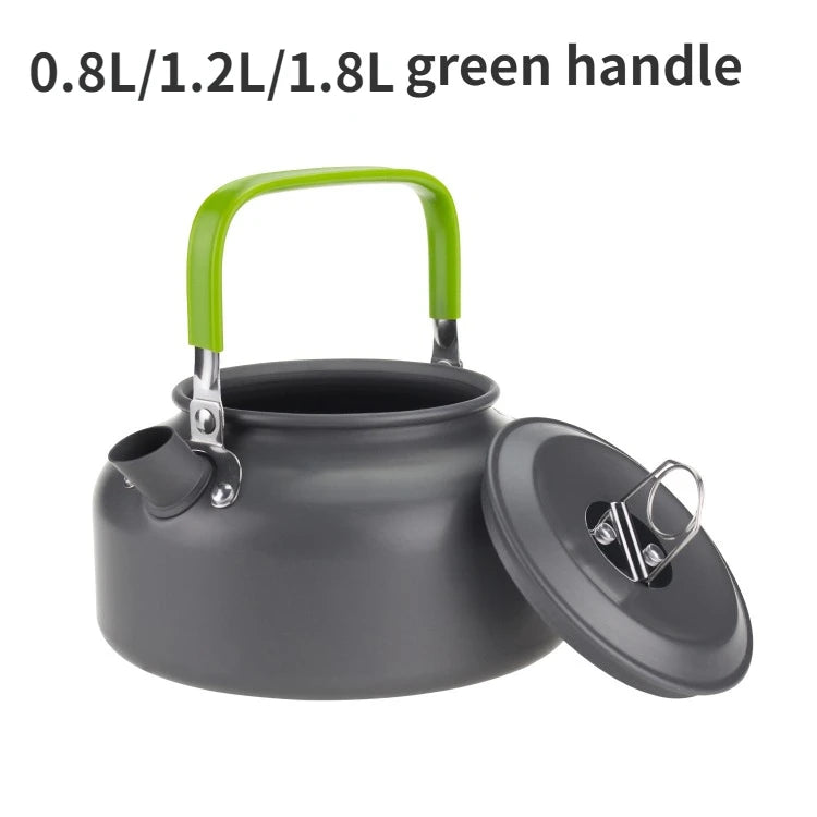 Portable Aluminum Alloy Camping Kettle - Multi-Size (0.8L/1.1L/1.2L/1.6L/2L/2.5L) for Outdoor Coffee & Tea - Perfect for Hiking, Fishing, Picnic & Cooking
