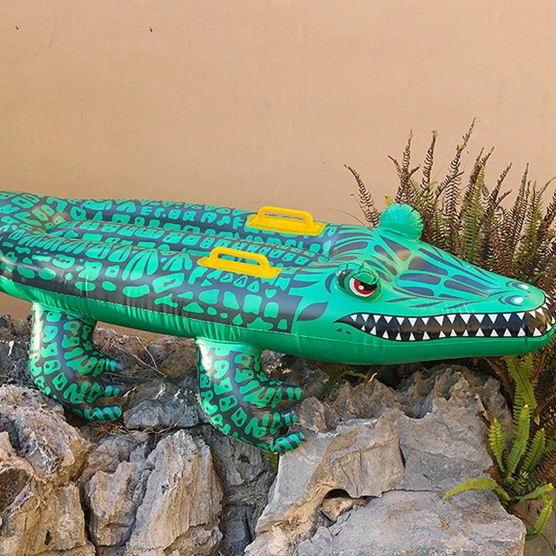 Crocodile-Shaped Inflatable Water Float - Swimming Pool Toy for Kids & Adults