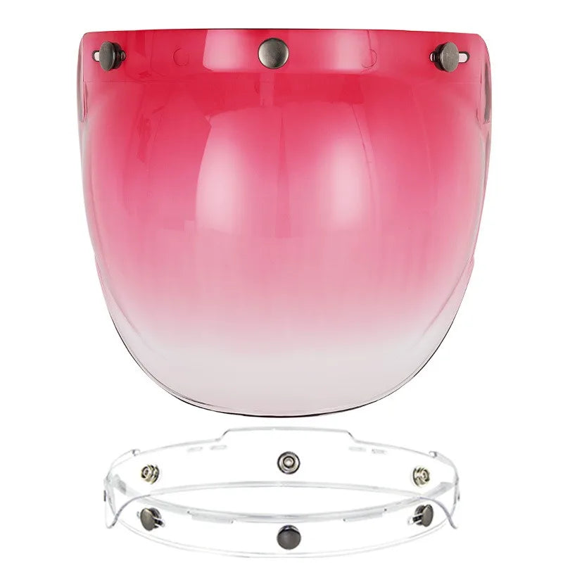 Retro Motorcycle Helmet Bubble Visor - Anti-Fog UV Protection HD Lens for Open Face Half Helmets