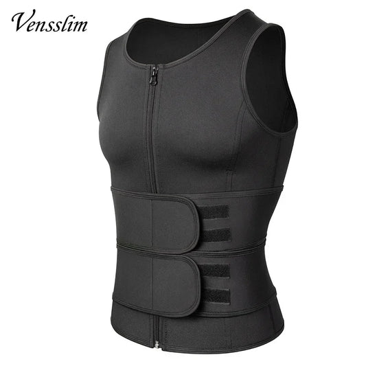 Men's Compression Body Shaper - Waist Trainer Vest with Sauna Sweat Technology for Fat Burning Workouts