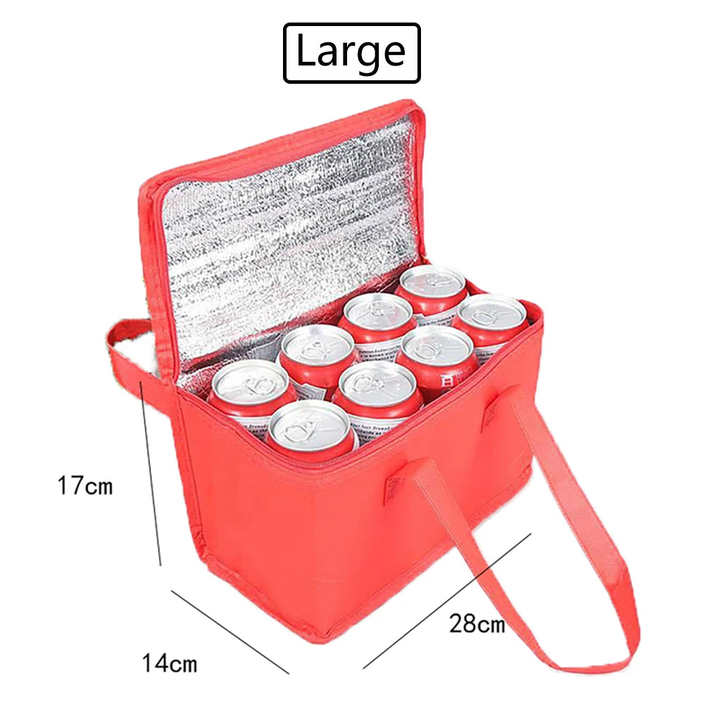 Insulated Cooler Bag - Portable Thermal Food & Drink Carrier for Picnics, Lunch & Beer Delivery