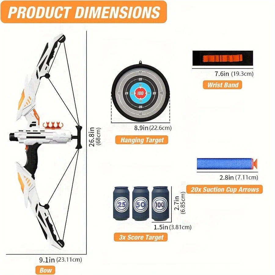 Kids Soft Dart Archery Toy Set with LED Lights