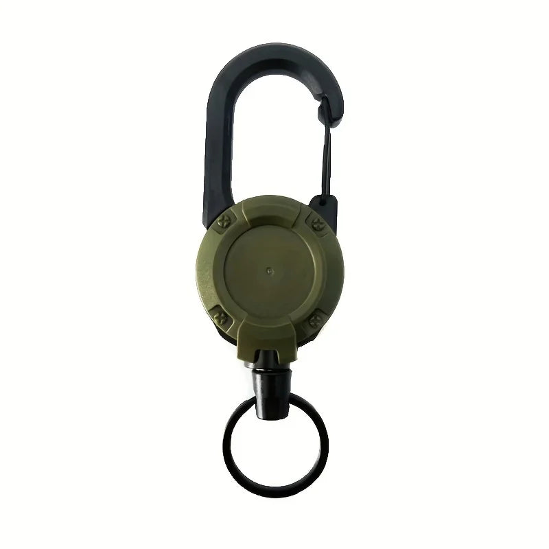 Heavy Duty Retractable Badge Reel Keychain with Carabiner Clip - Extendable Key Chain Holder for Men's Outdoor Bags (1/2/4 Pack Options)