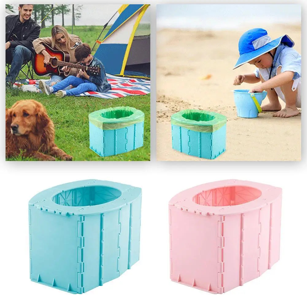 Multifunction Portable Folding Camping Toilet - Travel Commode for Car Camping, Hiking & Long Outdoor Trips - Children & Adult Use