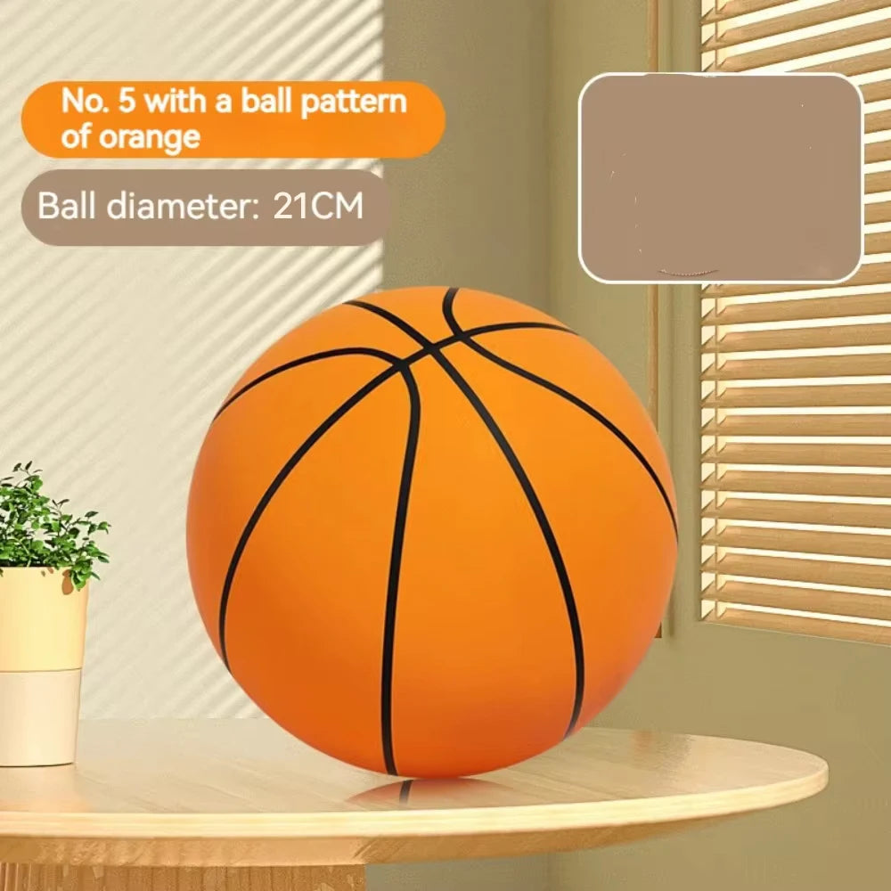 Silent Foam Basketball - 18cm Indoor Safe Soft Squeezable Ball - No Noise Training Toy for Kids