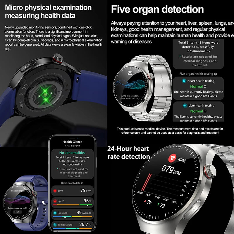 Blood Oxygen, Blood Lipid, Uric Acid, ECG+PPG, Body Temperature, Bluetooth Call, Health Smartwatch