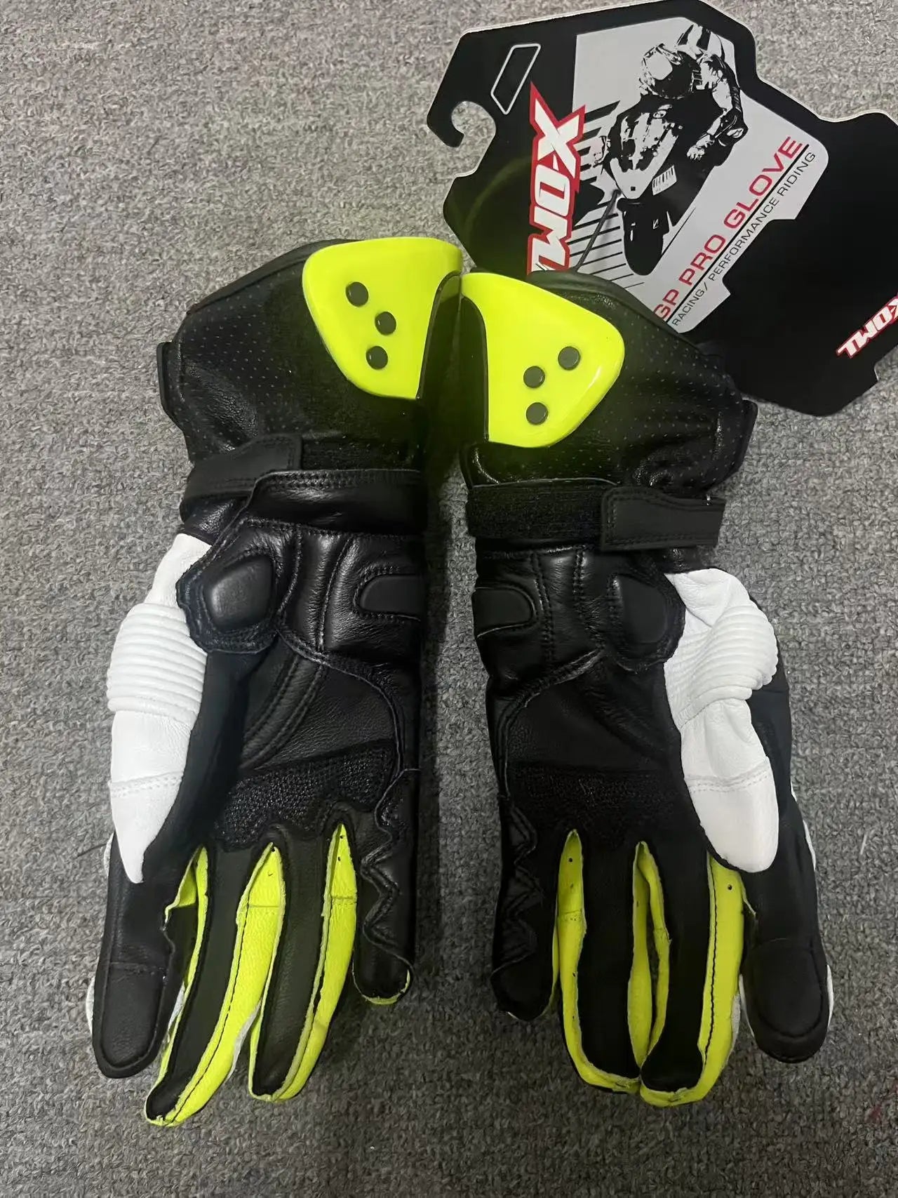 Two-X GP Pro Men's Motorcycle Racing Gloves - Long Leather Sports Protection with Touch Screen