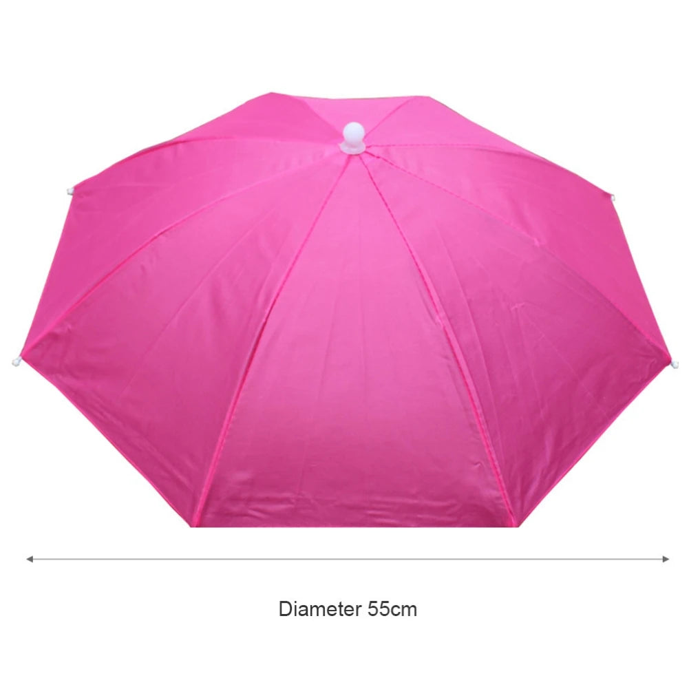 Foldable Umbrella Hat - Waterproof Hands-Free Rain & Sun Protection for Fishing, Camping & Beach (55-95CM Adjustable)