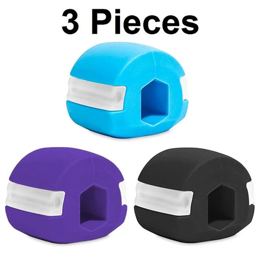 3 Pieces Set Food-Grade Silica Gel Jaw Exerciser with Lanyards for Jawline Training and Masseter Training