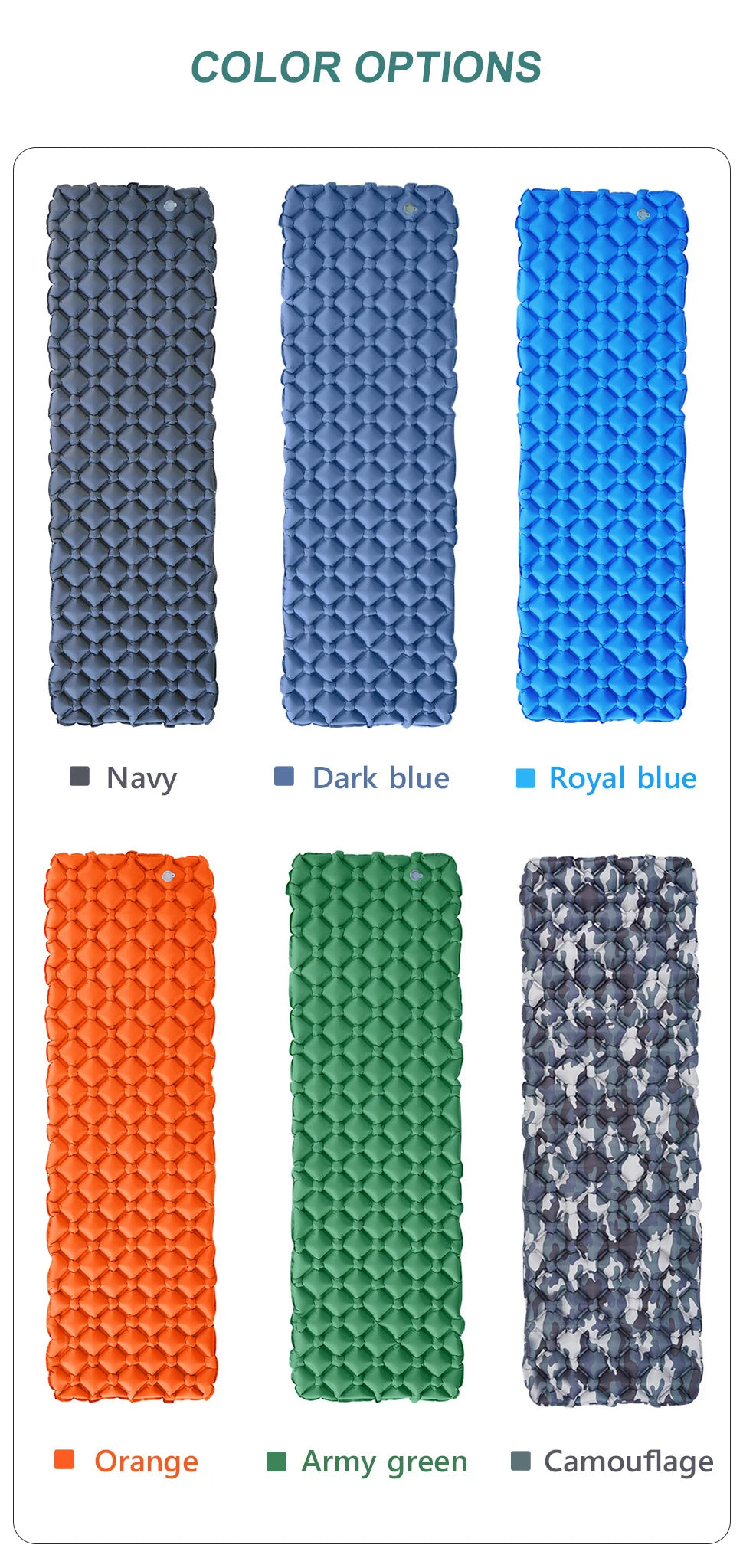 Ultralight Inflatable Camping Sleeping Pad - Portable Outdoor Air Mattress for Hiking and Travel