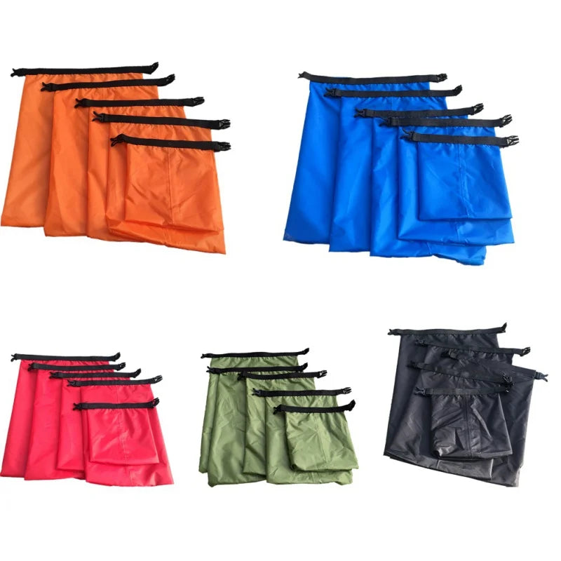 Waterproof Dry Bags Set of 5 - Multi-Purpose Storage Sacks for Camping, Hiking, Swimming, Kayaking, Rafting & Outdoor Adventures