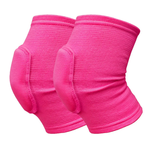 Elastic Knee Support Pads - 2 Pack Compression Knee Protectors with Thickened Sponge for Dance, Workout & Training