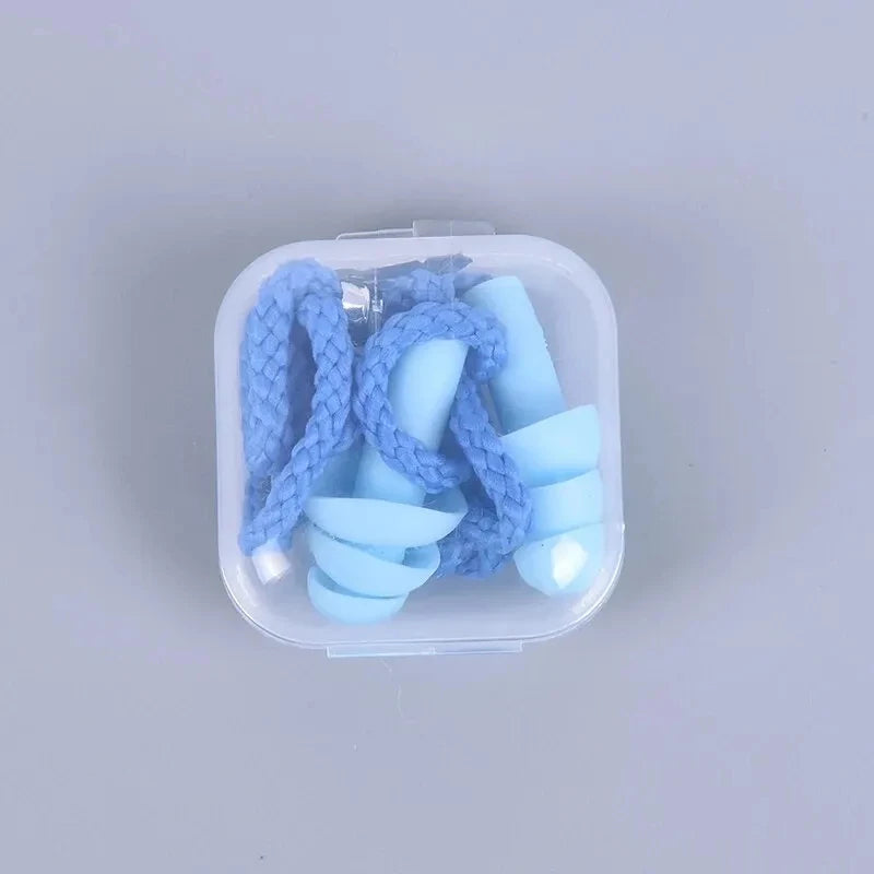Silicone Swimming Earplugs with Rope - Noise Reduction Sleep Ear Plugs for Diving & Underwater Activities (1 Piece)