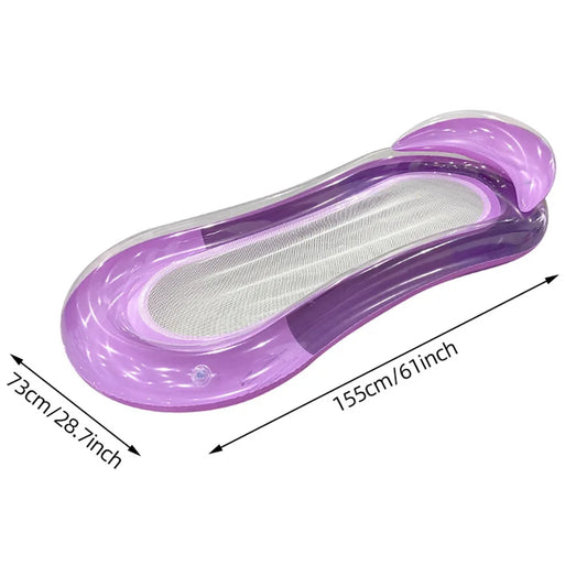 Inflatable Water Floating Bed - Portable Comfortable Lounge Chair Hammock for Beach, Swimming Pool, Party