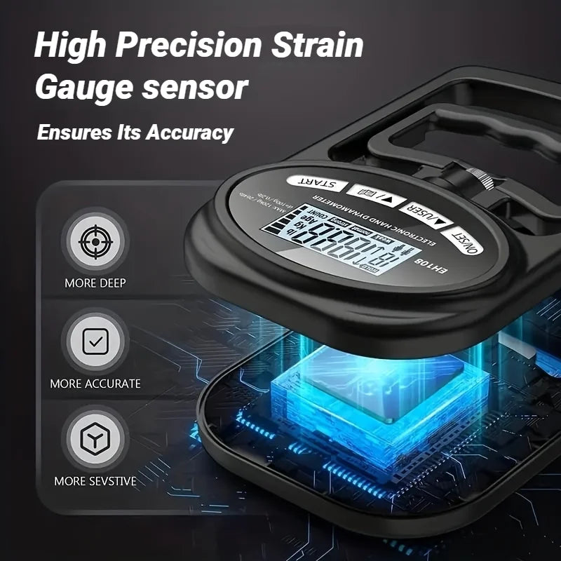 265Lbs/120Kg Digital Hand Dynamometer - Grip Strength Tester for Men and Women
