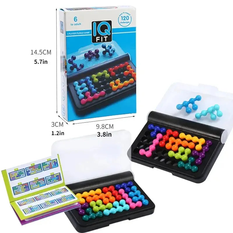 120 Challenges IQ 3D Puzzle Board Game - Classic Pyramid Plate Pearl Logical Mind for Children - Montessori Toys Gifts