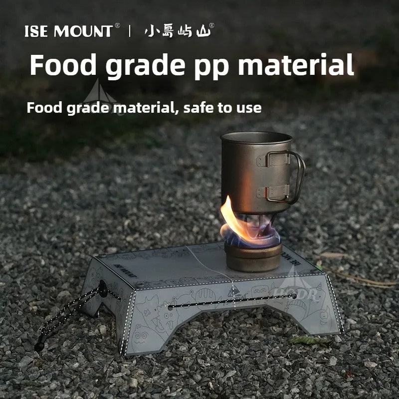 Ultralight Folding Mini Camp Table - 97g Portable PP Camping & Hiking Tray