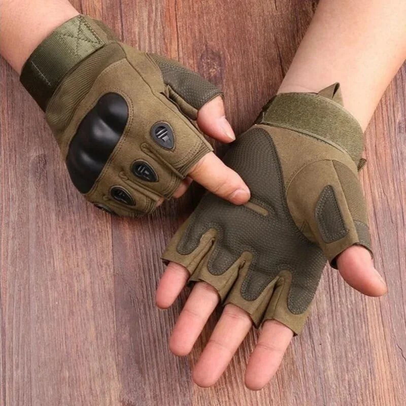 Men's Half Finger Tactical Gloves - Military Grade Outdoor Sports Gloves for Shooting, Hunting, Airsoft, Motorcycle & Cycling