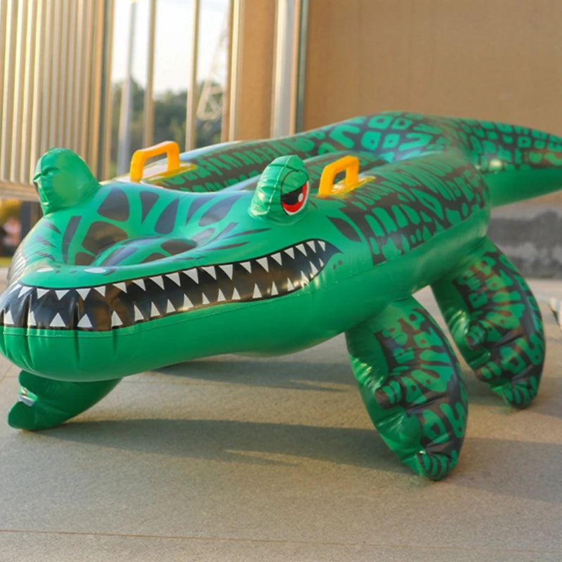 Crocodile-Shaped Inflatable Water Float - Swimming Pool Toy for Kids & Adults