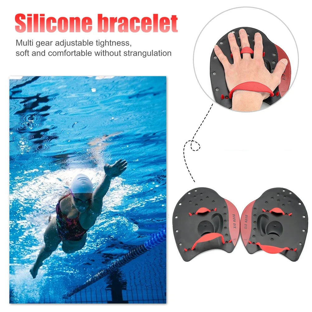 Swimming Training Hand Paddles & Webbed Gloves - Water Sport Fins Flippers for Adults & Children