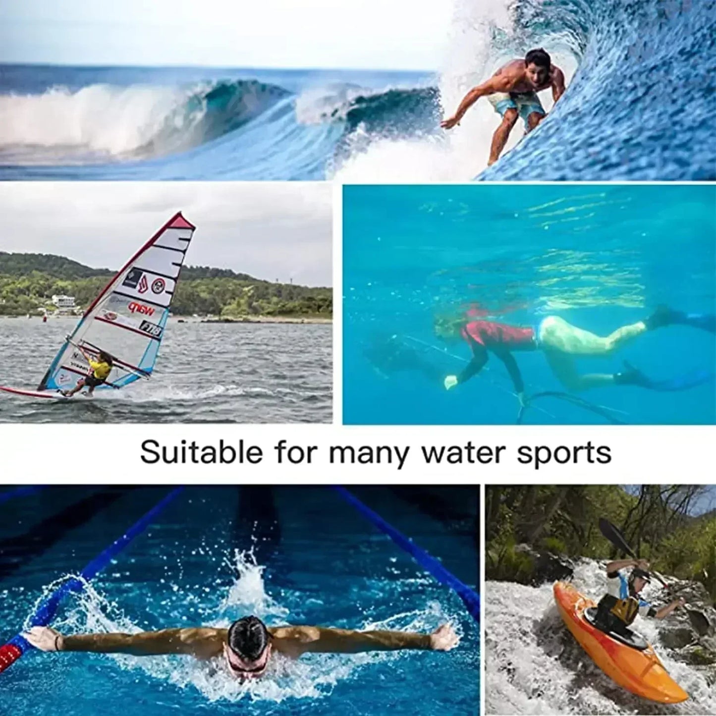 Universal-Fit Waterproof Ear Plugs with Sound Transmission - Swimming Surfing Diving Water Sports Accessories with Lanyard