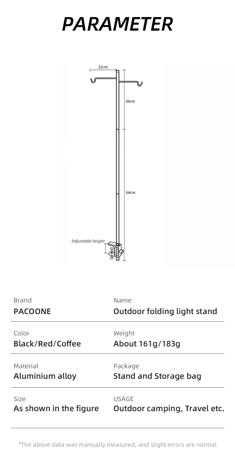 Portable Camping Lantern Stand - Detachable Tabletop Light Holder with Hangers for Hiking & Tourist Equipment
