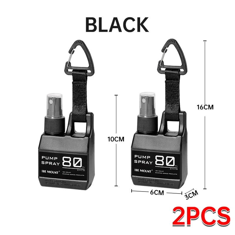 Portable 80ml Spray Bottle - Outdoor Cosmetic Container for Alcohol & Perfume with Backpack Hook - Camping Hiking Gadget
