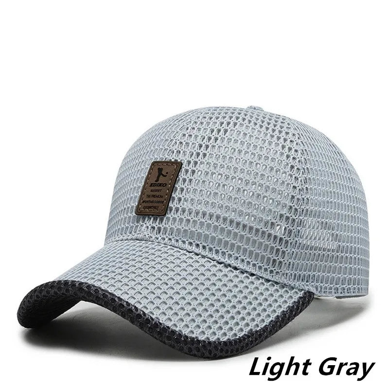 Men's Breathable Mesh Baseball Cap - Quick-Dry Anti-UV Sports Visor for Tennis, Golf & Hiking