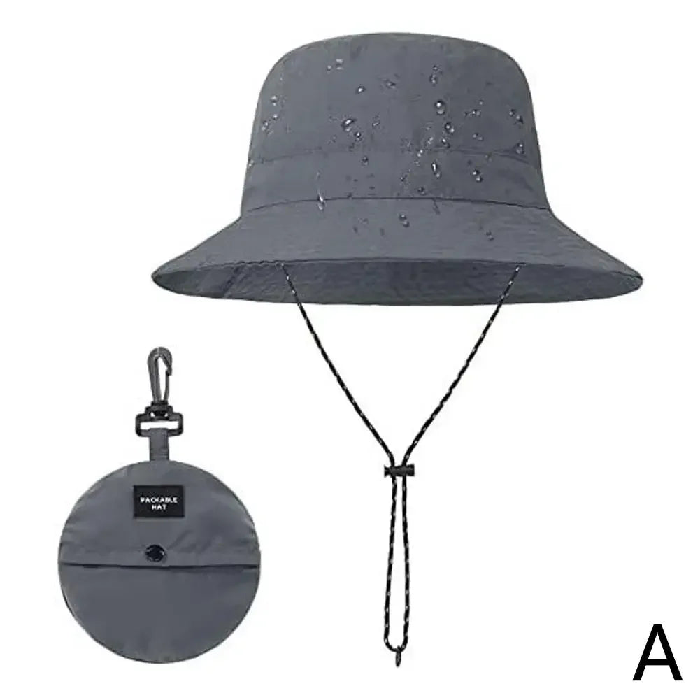 Unisex Waterproof Panama Bucket Hat - Anti-UV Sun Protection for Outdoor Camping, Hiking & Mountaineering