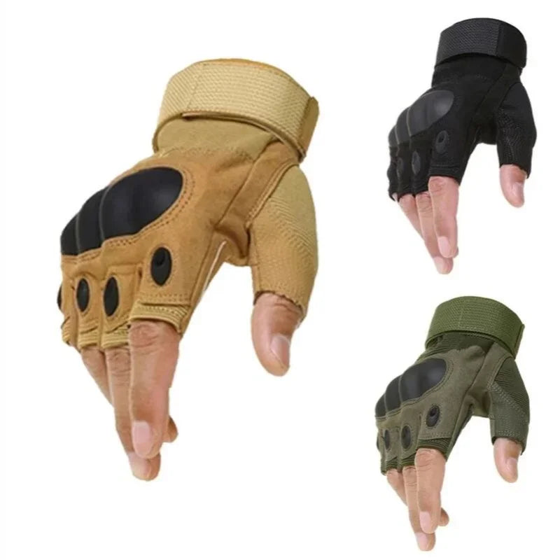 Men's Half Finger Tactical Gloves - Military Grade Outdoor Sports Gloves for Shooting, Hunting, Airsoft, Motorcycle & Cycling