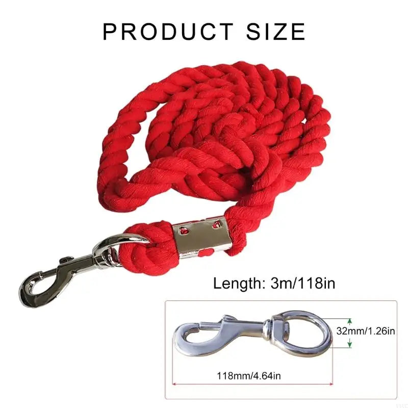 Heavy Duty Cotton Weave Equestrian Halter - 652F Leading Rope for Horses & Livestock